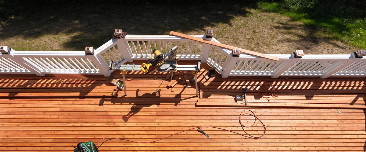 Aerial view of deck repair services in Fort Washington